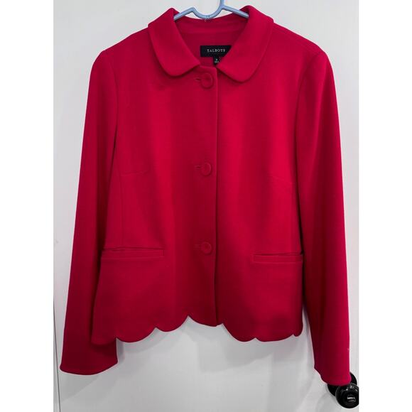 Talbots Red Peplum Red Blazer Women's Size 12 - Picture 1 of 9